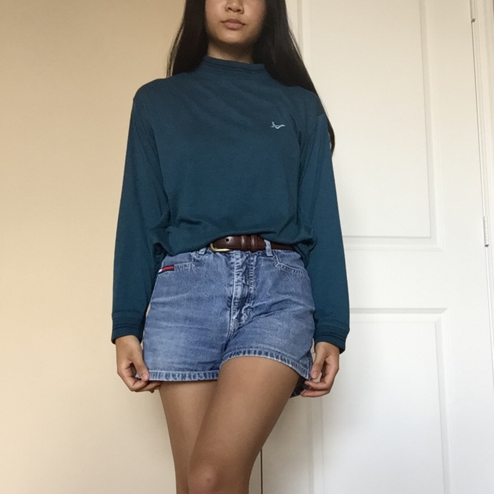 Turtleneck with Mock Neck Blue